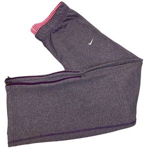 Nike Therma-Fit Purple Jogging Pants Size Medium Womens Zip Ankle Polyester